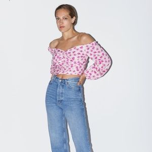 Zara pink cropped top